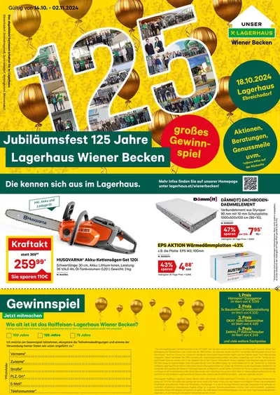 Lagerhaus Katalog in Völkermarkt | 125 Jahre Lagerhaus Wiener Becken | 15.10.2024 - 29.10.2024