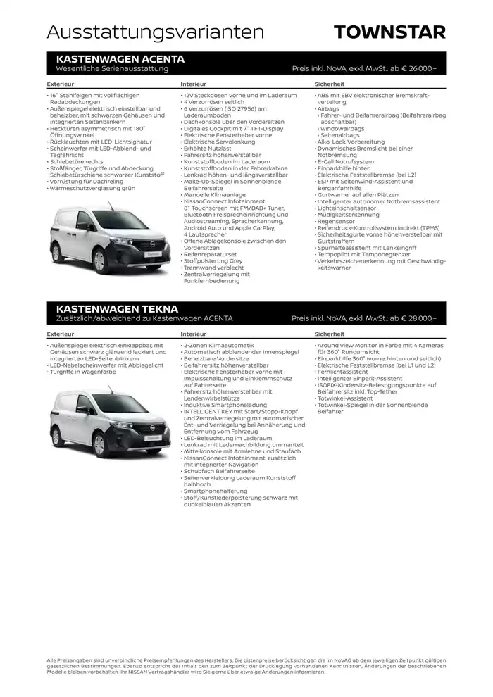 Nissan Katalog in Innsbruck | Townstar Kastenwagen EV | 19.10.2024 - 19.10.2025