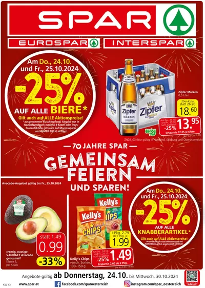 Spar Katalog in Mayrhofen | Top-Angebote für Sparfüchse | 24.10.2024 - 7.11.2024