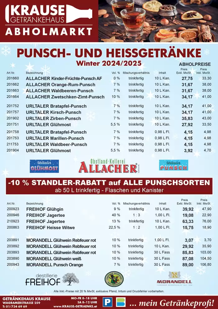 Krause Getränke Katalog | Krause Getränke Punsch- und heissgetrÄnke | 24.10.2024 - 7.11.2024