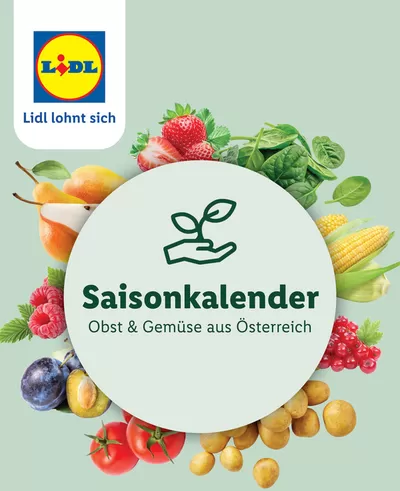 Angebote von Supermärkte in Brunn am Gebirge | Sonderflyer Saisonkalender in Lidl | 1.9.2024 - 1.9.2026