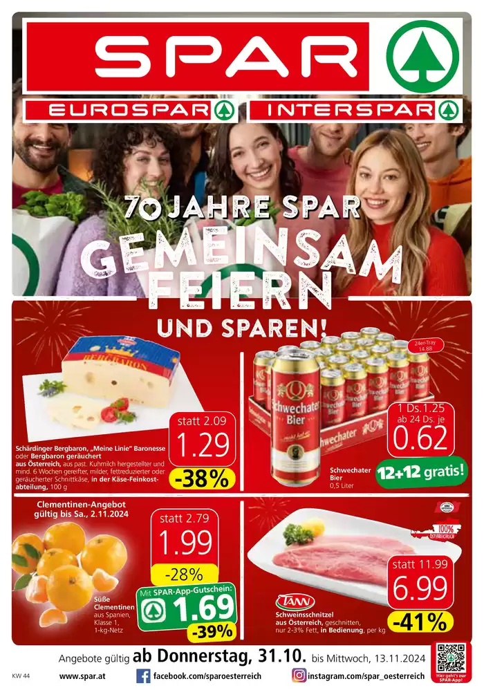 Spar Katalog in Eisenkappel-Vellach | Tolles Angebot für alle Kunden | 30.10.2024 - 13.11.2024