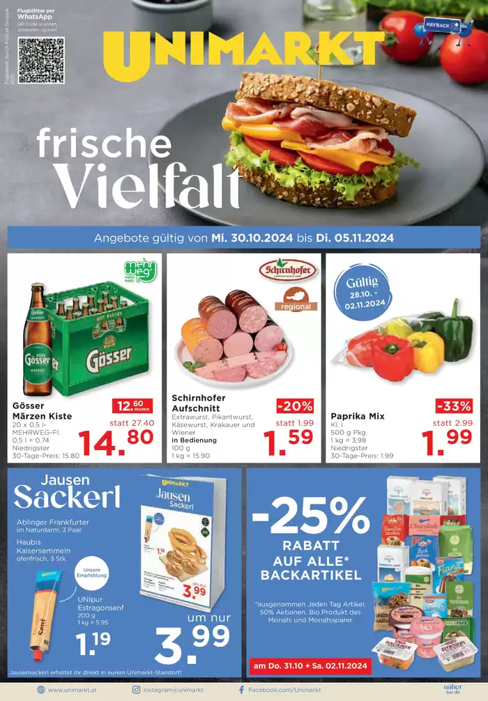 Unimarkt Katalog in Wels | Unsere besten Schnäppchen | 30.10.2024 - 13.11.2024