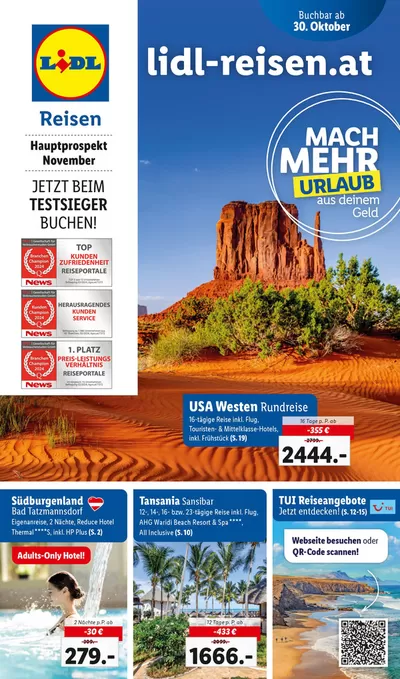 Lidl Katalog in Sankt Veit in der Südsteiermark | Aktuelle Reiseprospekte Hauptprospekt November | 30.10.2024 - 30.11.2024