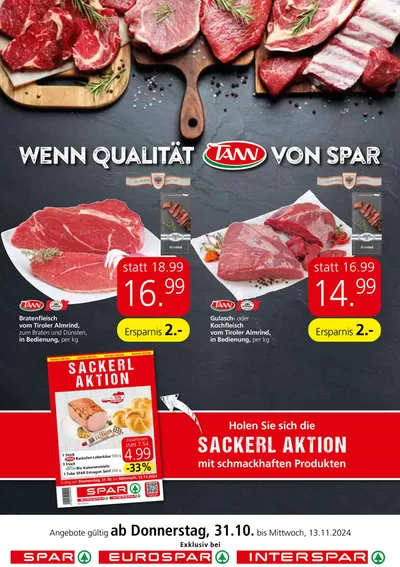 Spar Katalog in Weißbach bei Lofer | Aktuelle Sonderaktionen | 31.10.2024 - 14.11.2024