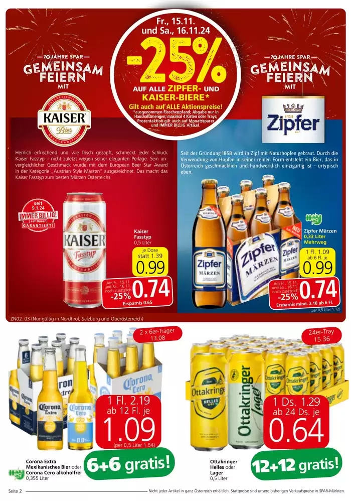 Spar Katalog in Wien | Top-Angebote für Sparfüchse | 13.11.2024 - 27.11.2024