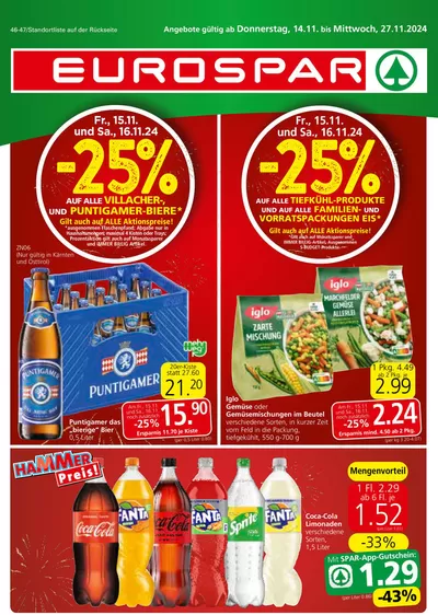 Eurospar Katalog in Linz | Aktuelle Deals und Angebote | 13.11.2024 - 27.11.2024