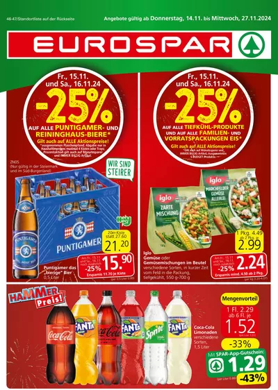 Eurospar Katalog | Tolles Angebot für Schnäppchenjäger | 13.11.2024 - 27.11.2024