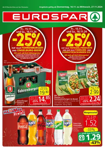 Eurospar Katalog in Götzis | Jetzt sparen mit unseren Deals | 13.11.2024 - 27.11.2024