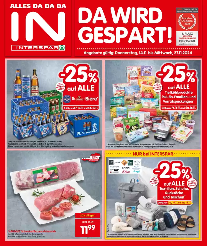 Interspar Katalog in Leibnitz | Unsere besten Deals für Sie | 19.11.2024 - 3.12.2024