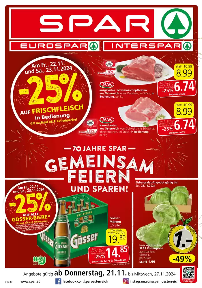 Spar Katalog | Rabatte und Aktionen | 20.11.2024 - 4.12.2024