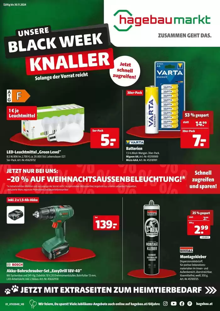 Hagebau Katalog | Tolles Angebot für alle Kunden | 21.11.2024 - 5.12.2024