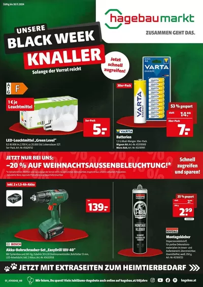 Angebote von Baumärkte & Gartencenter | Tolles Angebot für alle Kunden in Hagebau | 21.11.2024 - 5.12.2024