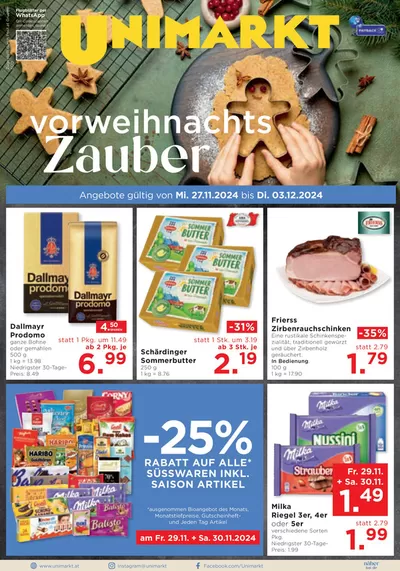 Unimarkt Katalog in Adnet | Unimarkt flugblatt | 27.11.2024 - 3.12.2024