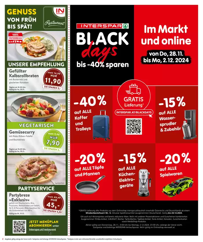 Interspar Katalog in Wels | Rabatte und Aktionen | 29.11.2024 - 13.12.2024