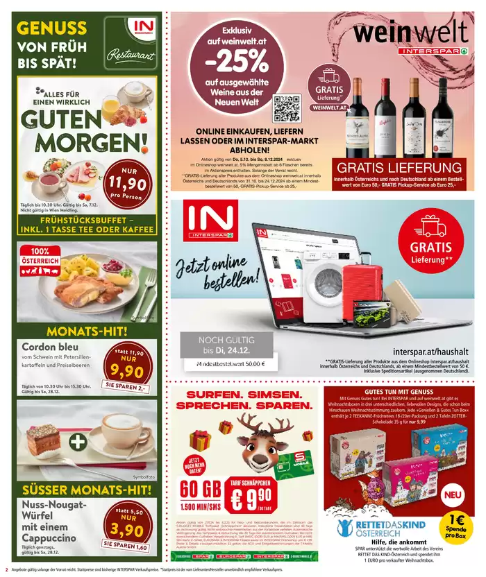 Interspar Restaurant Katalog in Steyr | Angebote für Schnäppchenjäger | 3.12.2024 - 17.12.2024