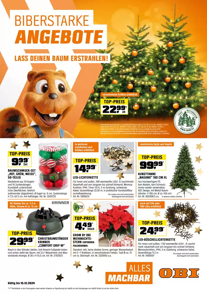 OBI Katalog in St. Pölten | BIBERSTARKE ANGEBOTE | 1.12.2024 - 15.12.2024