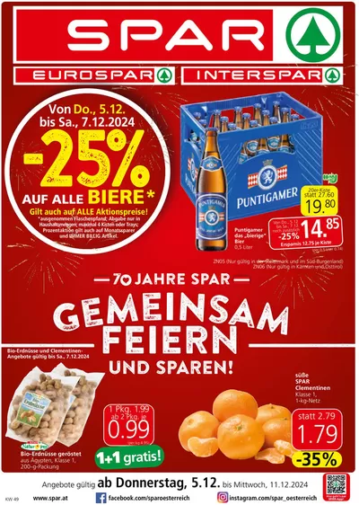 Spar Katalog in Wiesen | Top-Deals für alle Kunden | 4.12.2024 - 18.12.2024