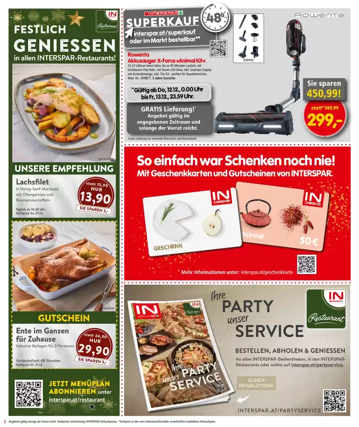 Interspar Restaurant Katalog in Wien | Unsere besten Deals für Sie | 15.12.2024 - 29.12.2024