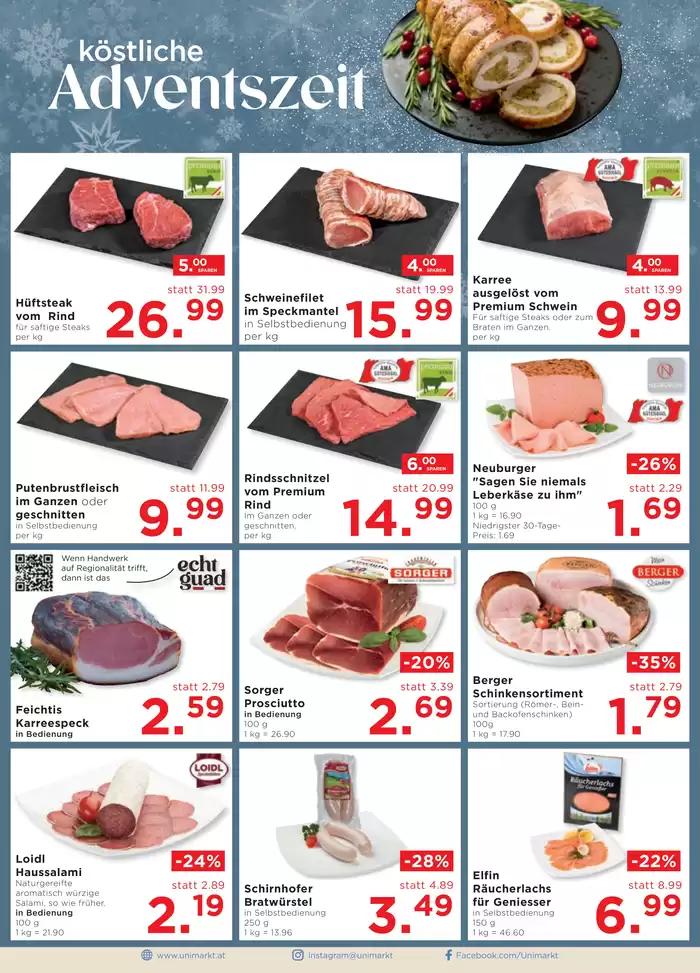 Unimarkt Katalog in Schwertberg | Sonderangebote für Sie | 18.12.2024 - 31.12.2024