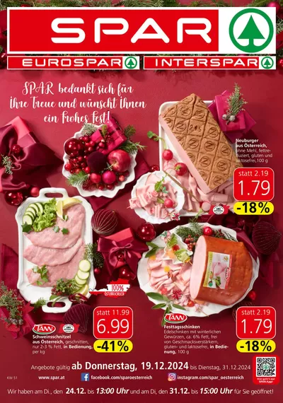 Spar Katalog in Schwarzenbach an der Pielach | Neue Angebote zum Entdecken | 18.12.2024 - 1.1.2025