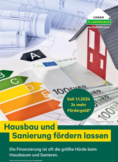 Angebote von Baumärkte & Gartencenter in Mayrhofen | Folder Hausbau und Sanierung fördern lassen in Lagerhaus | 18.12.2024 - 1.1.2025