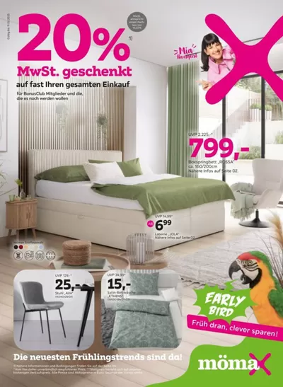 Angebote von Möbel & Wohnen in Steyregg | 20% MwSt. geschenkt auf fast Ihren gesamten Einkauf in Mömax | 4.2.2025 - 11.2.2025