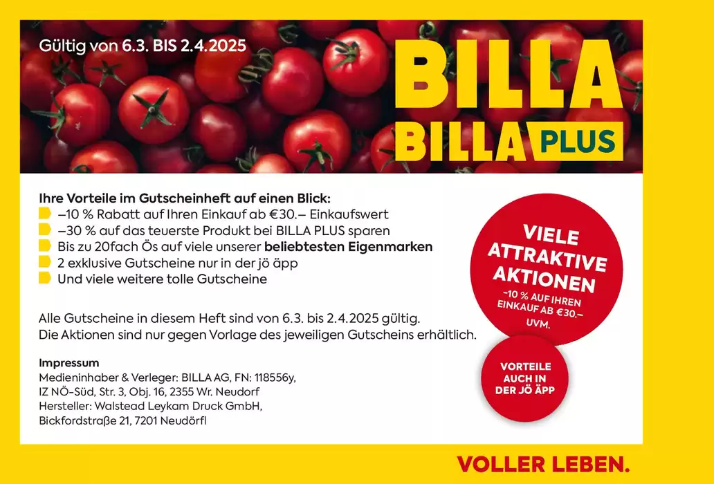 Billa Katalog | BILLA Gutscheinheft 6.3.-2.4.2025 | 6.3.2025 - 2.4.2025