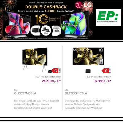 Angebote von Elektronik in Salzburg | EP ElectronicParner Double-Cashback in EP | 23.10.2023 - 31.12.2023