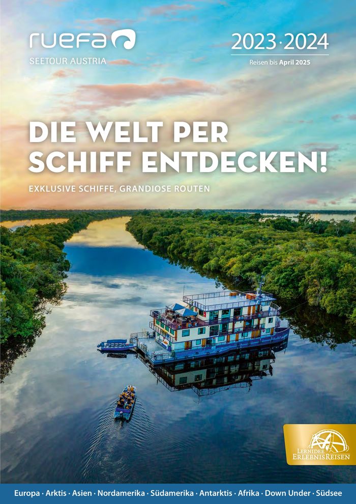 ruefa Katalog in Wien | Die Welt per Schiff entdecken! | 15.11.2023 - 30.4.2025