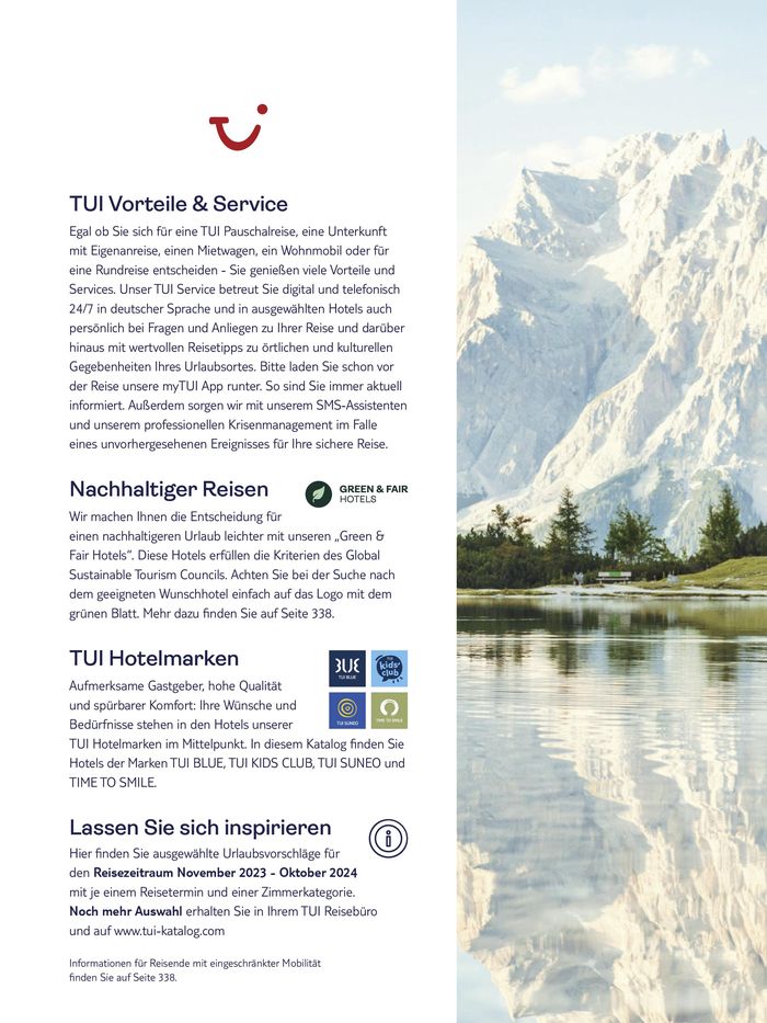 Tui Reisebüro Katalog in Imst | Urlaub mit eigener Anreise 2023-2024 | 15.11.2023 - 31.10.2024