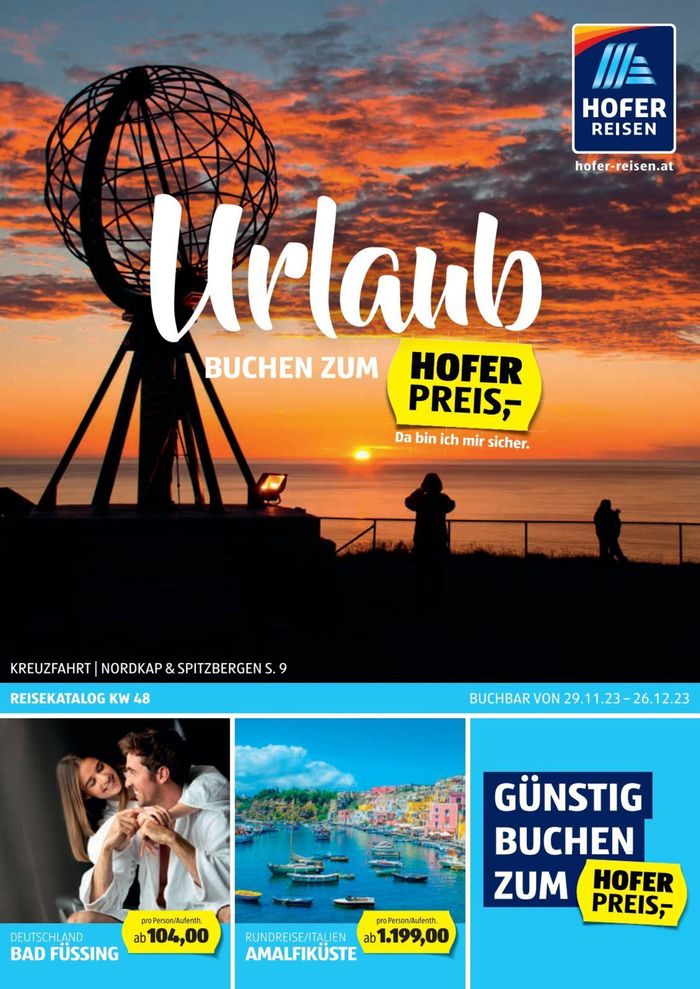 Hofer Reisen Katalog | Hofer Reisen flugblatt | 30.11.2023 - 26.12.2023