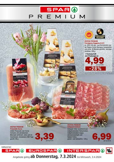 Angebote von Supermärkte | Spar Premium flugblatt angebote in Spar | 7.3.2024 - 3.4.2024