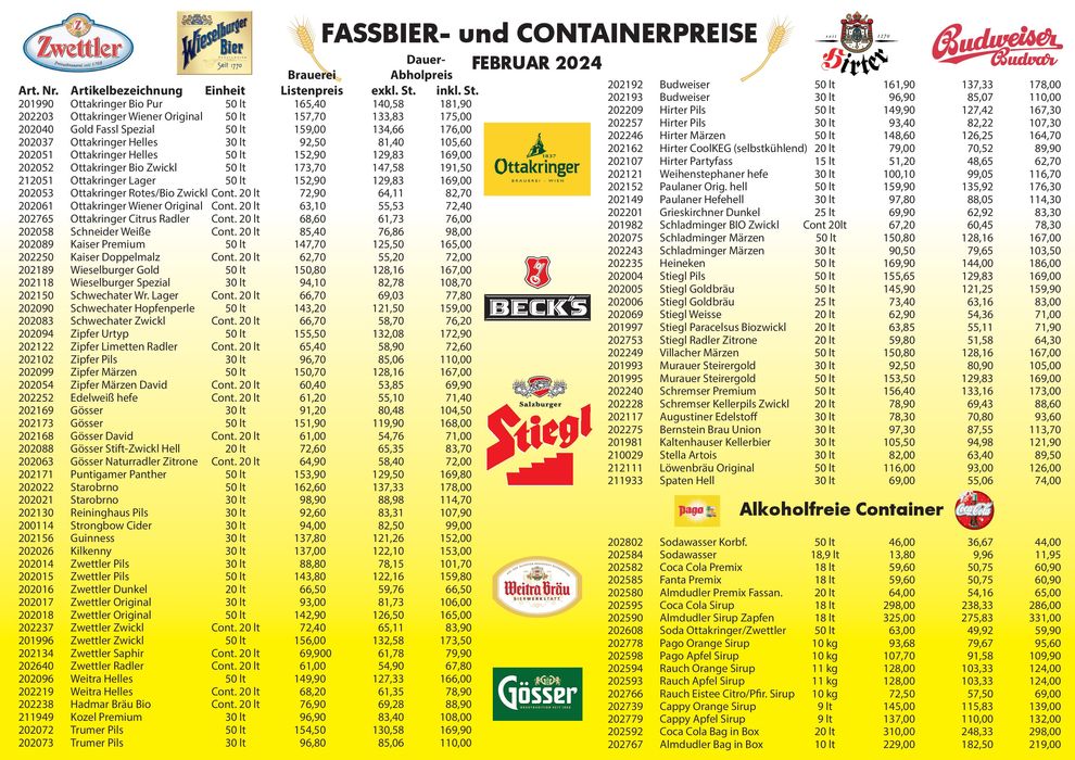 Krause Getränke Katalog in Gerasdorf bei Wien | Krause Getränke Fassbier-und-containerpreise | 15.3.2024 - 29.3.2024