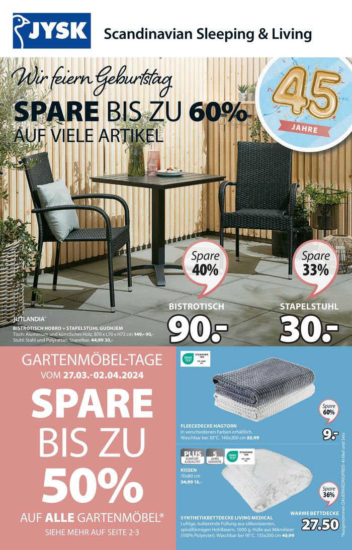 JYSK Katalog in Gmunden | Großartige Angebote | 20.3.2024 - 3.4.2024