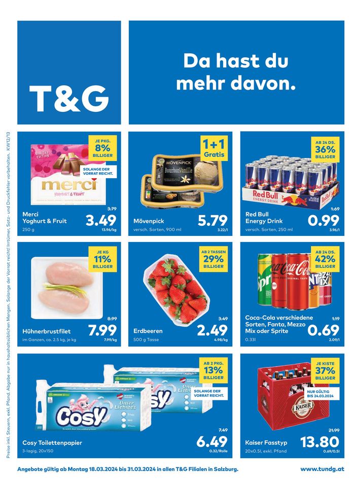 T&G Katalog in Oberndorf bei Salzburg | T&G Flugblatt | 24.3.2024 - 7.4.2024