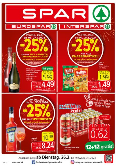 Angebote von Supermärkte in Oberwart | Spar flugblatt in Spar | 25.3.2024 - 8.4.2024