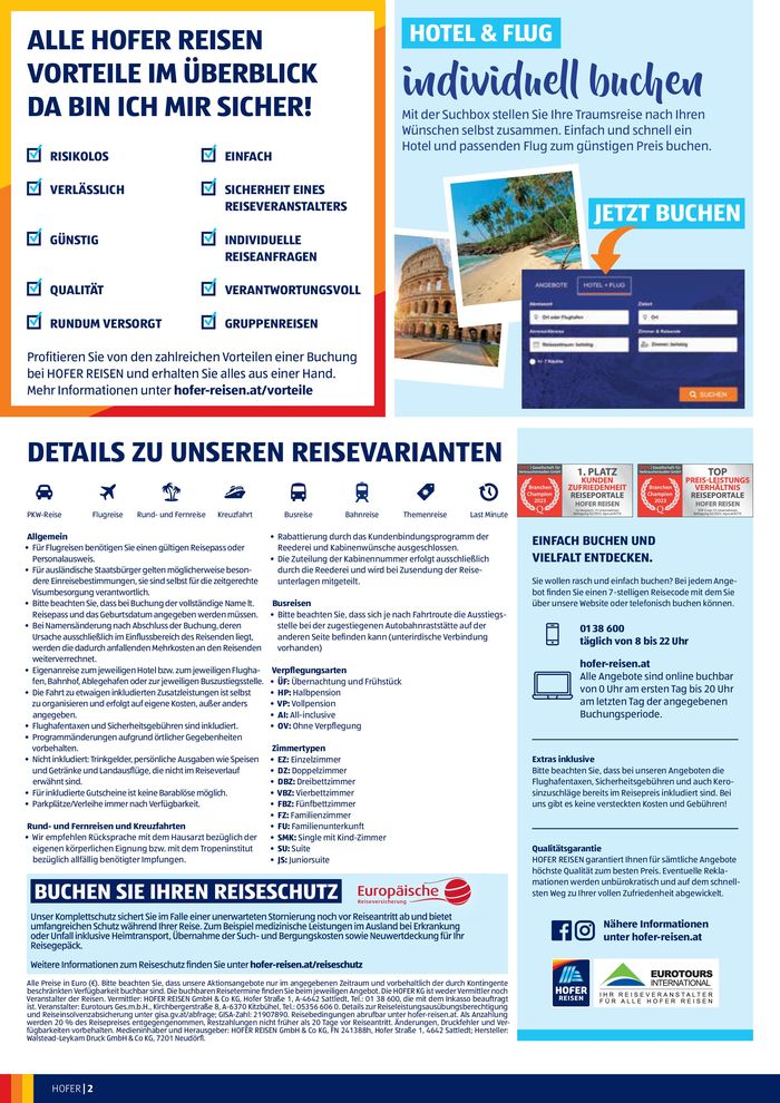Hofer Katalog in Purkersdorf | Blättern Sie online im HOFER REISEN Katalog | 27.3.2024 - 10.4.2024
