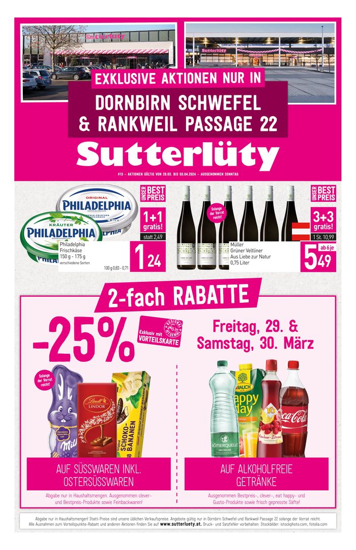 Sutterlüty Katalog in Hohenems | Sutterlüty flugblatt | 28.3.2024 - 3.4.2024
