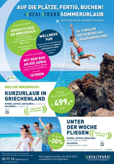 Idealtours Katalog in Schwaz | Sommerspecials im April | 29.3.2024 - 30.4.2024