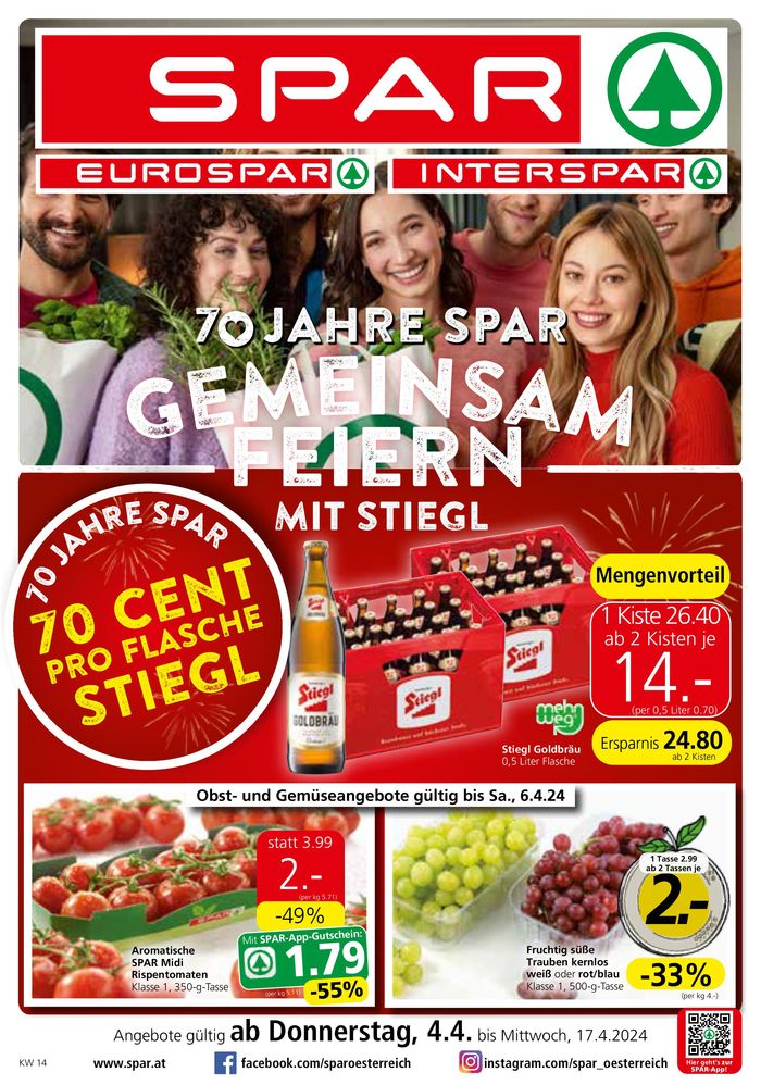 Spar Katalog in Villach | Spar flugblatt | 3.4.2024 - 17.4.2024