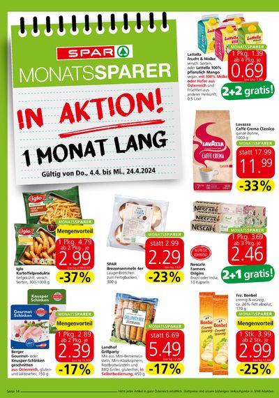 Spar Katalog in Wien | Spar flugblatt | 3.4.2024 - 17.4.2024