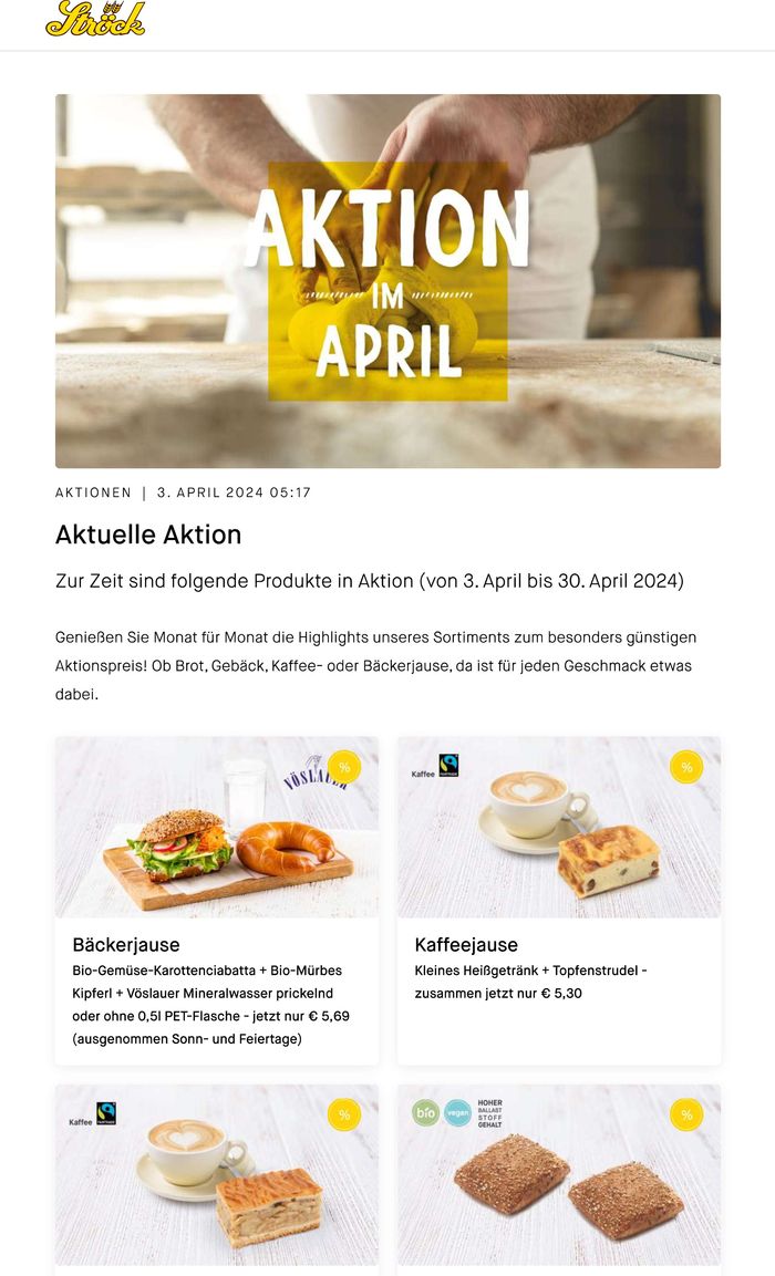 Bäckerei Ströck Katalog in Wien | Aktion im April | 4.4.2024 - 30.4.2024