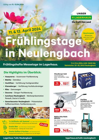 Lagerhaus Katalog in Waidhofen an der Ybbs | Frühlingstage in Neulengbach | 9.4.2024 - 23.4.2024