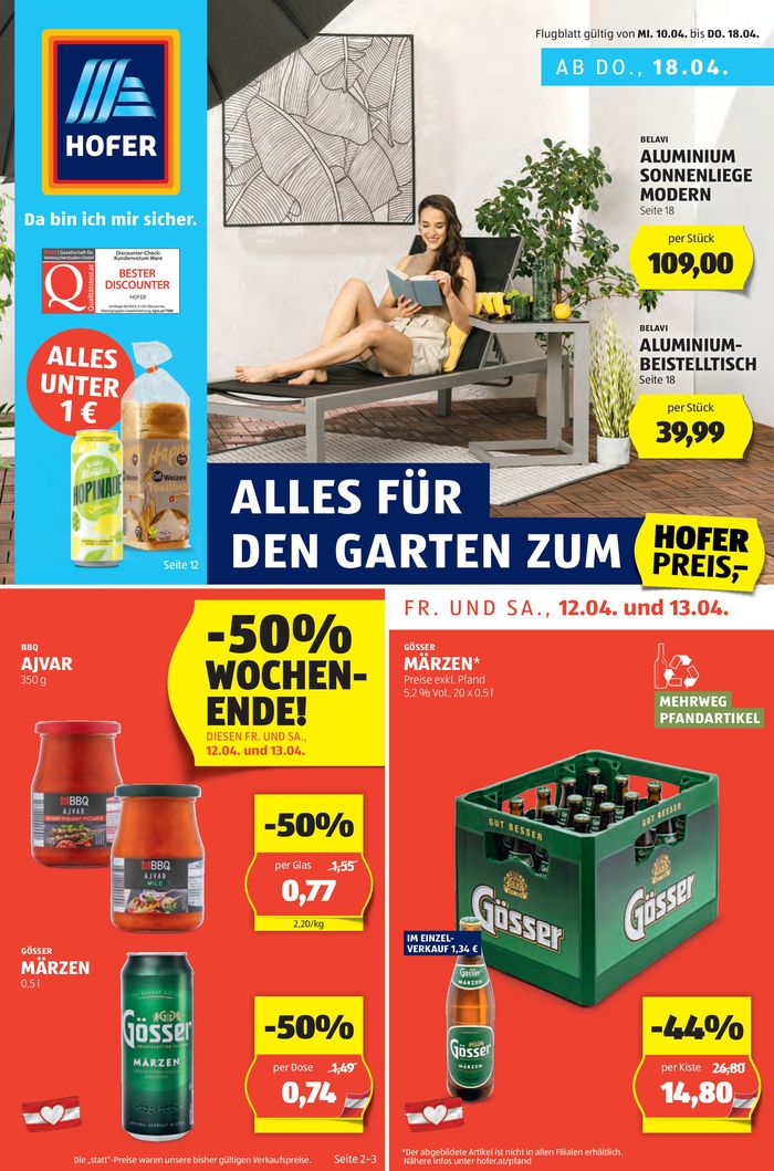 Hofer Katalog in Stockerau | Blättern Sie online im HOFER Flugblatt | 10.4.2024 - 24.4.2024