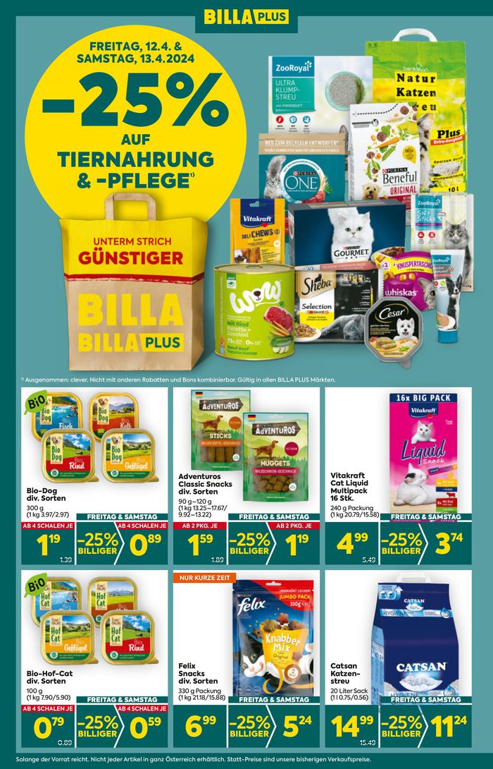 Billa Katalog in Bruck an der Leitha | Billa flugblatt | 11.4.2024 - 25.4.2024