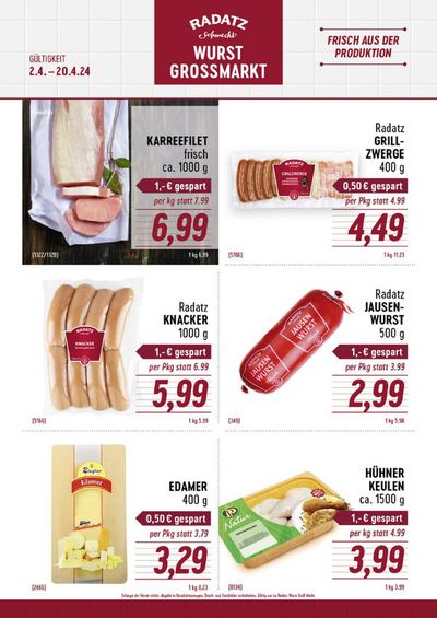 Angebote von Supermärkte in Kittsee | AKTUELLE WURST GROSS MARKT AKTIONEN in Radatz | 11.4.2024 - 20.4.2024