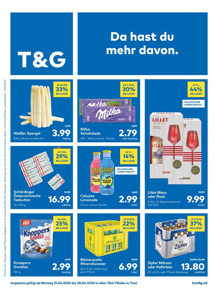 T&G Katalog in Telfs | T&G Flugblatt | 14.4.2024 - 28.4.2024