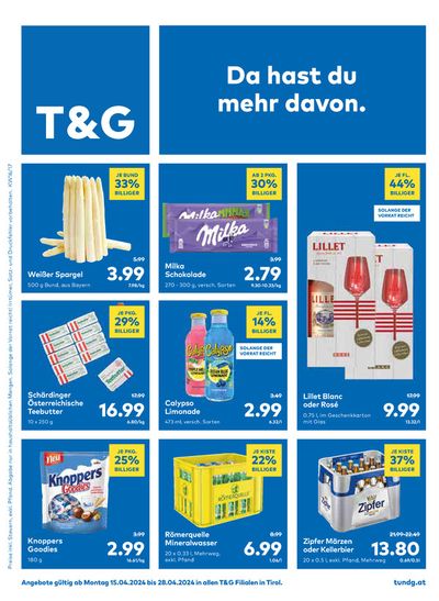 Angebote von Supermärkte in Mieming | T&G Flugblatt in T&G | 14.4.2024 - 28.4.2024