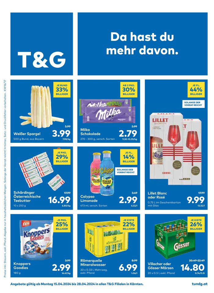 T&G Katalog in Seeboden am Millstätter See | T&G Flugblatt | 14.4.2024 - 28.4.2024